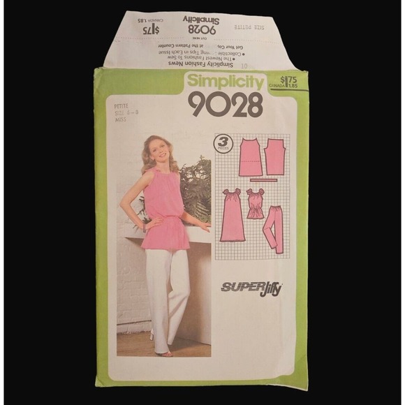 Sewing Pattern Vintage 1979 Uncut FF Shirt Pants Dress Simplicity 9028 Size 6-8 - Picture 1 of 3